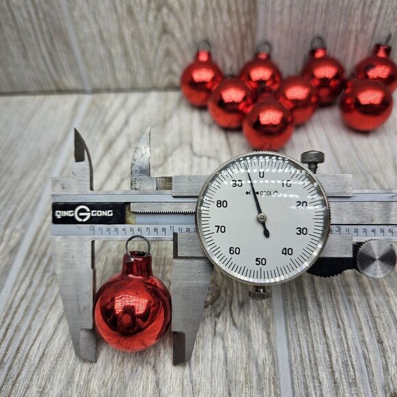 9 Vintage Small 1" Glass Ball Christmas Ornaments Mini Mercury Feather Tree - Picture 5 of 7